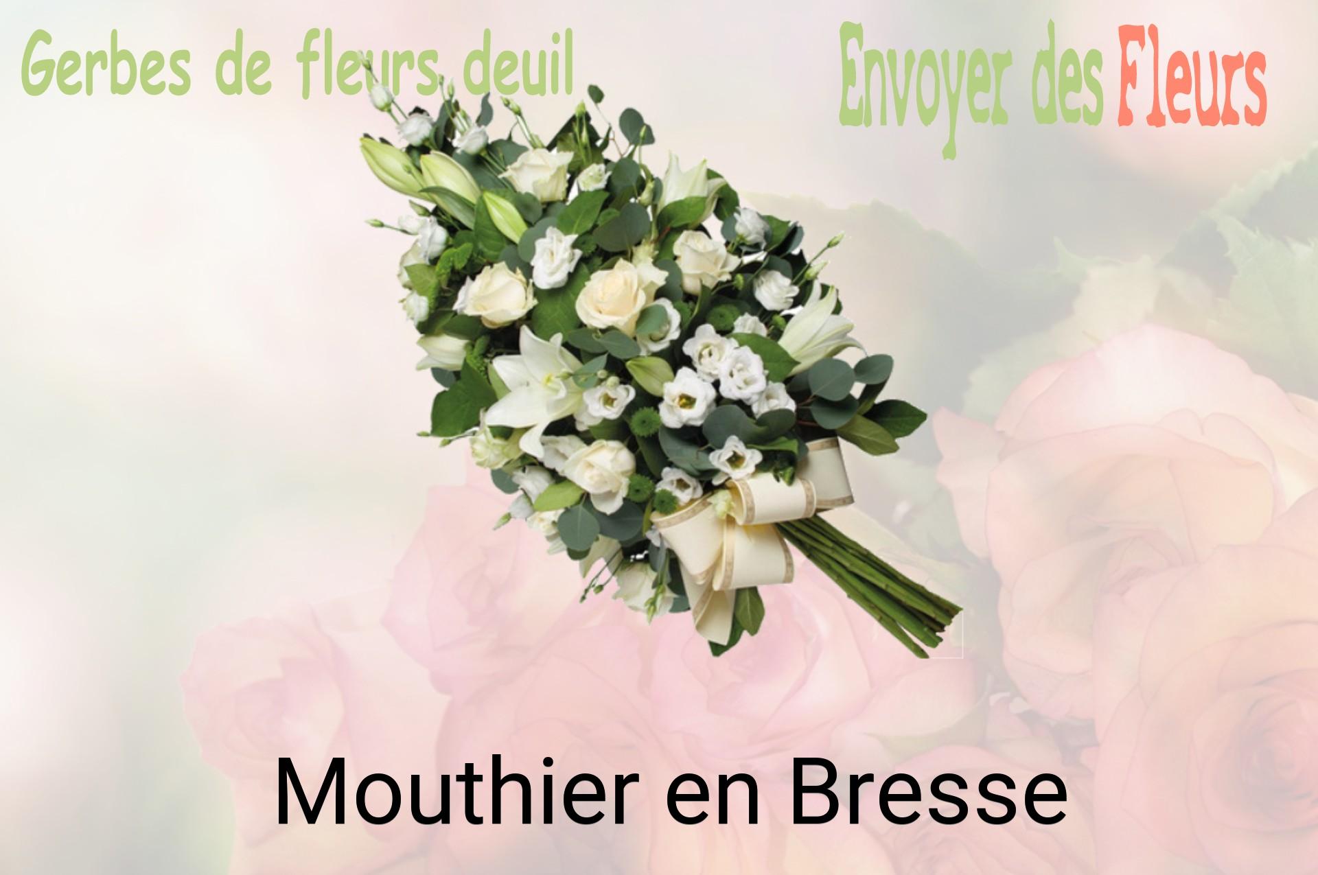 Gerbe de fleurs de deuil livrée à Mouthier-en-Bresse
